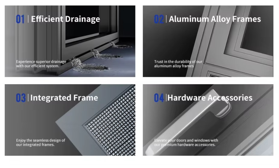 Balcony Double Glazed Aluminum Glass Sliding Windows