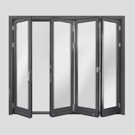 Gliding Aluminium Bifold melipat pintu kaca ganda