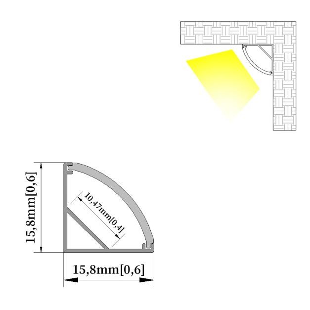Profil Saluran Aluminium LED V-Shape